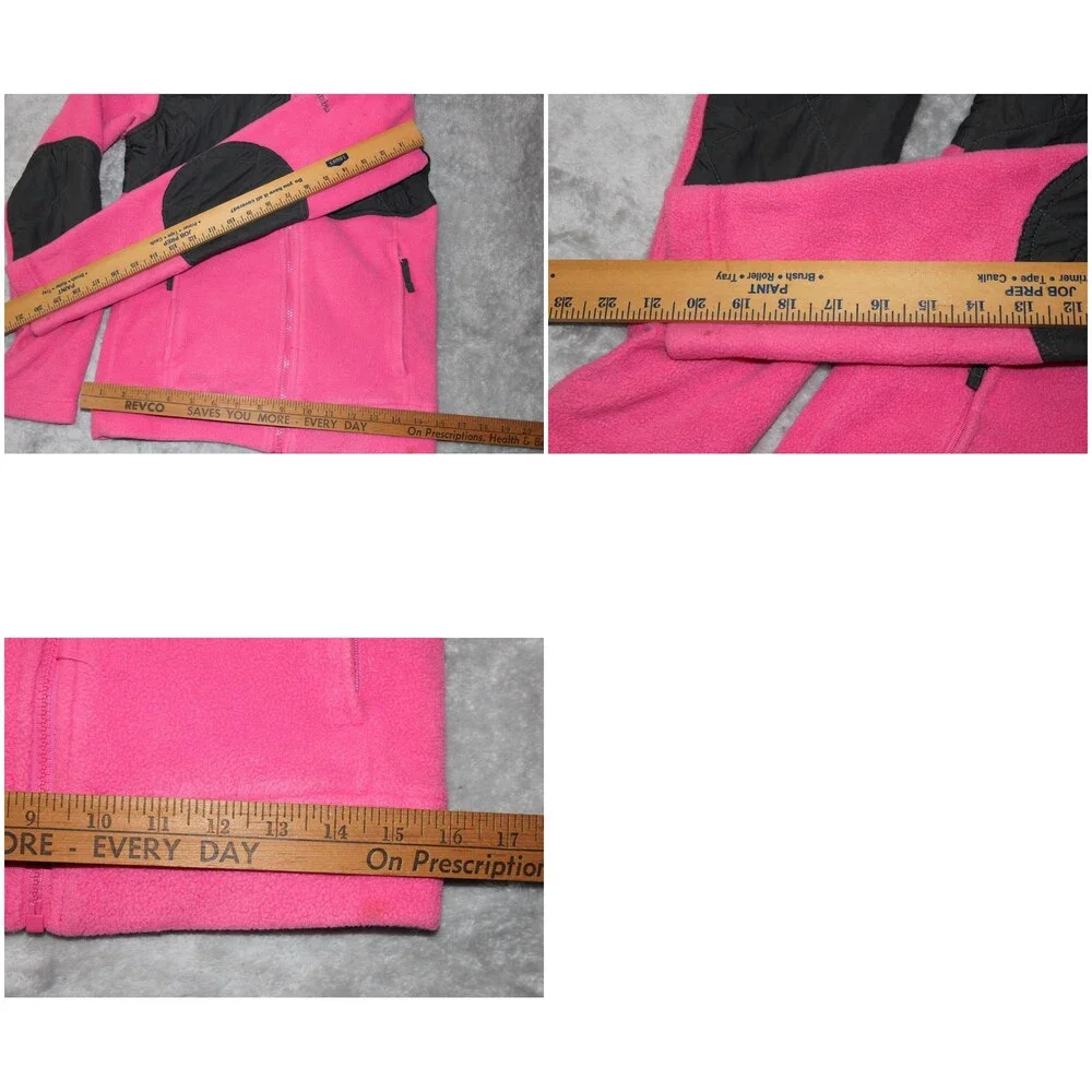 Columbia Jacket Unisex Kids 14-16 Pink Quilted Fleece Full Zip Pockets